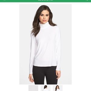 EILEEN FISHER SCRUNCH JERSEY TOP M